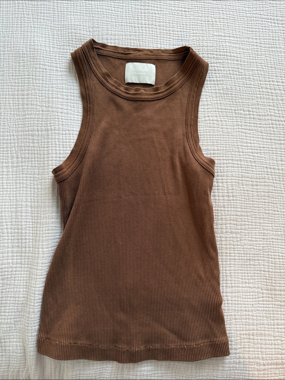 Citizens Of Humanity Brown Ribbed Tank
